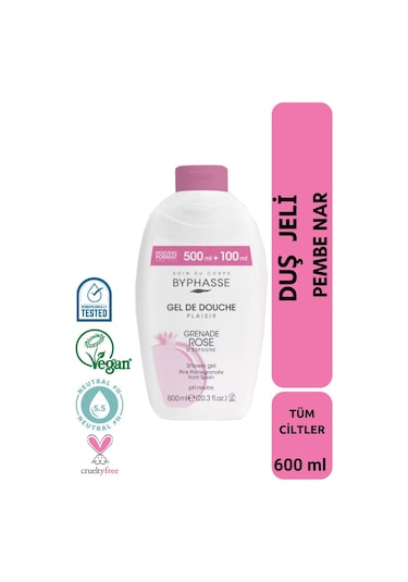 Byphasse Plaisir Pomegranate Pembe Nar Duş Jeli 600 ML