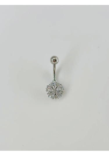 Çiçek Detaylı Göbek Piercing - Pg0041 Çok Renkli