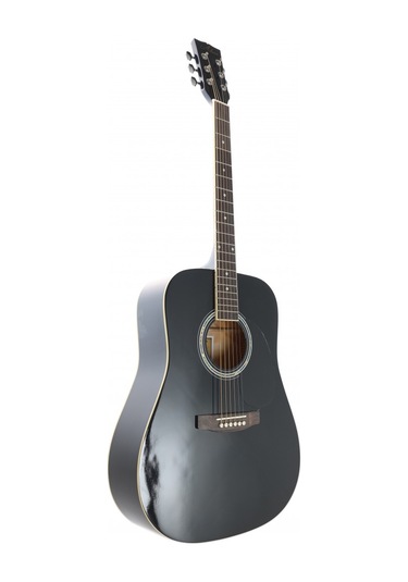 Almira F650n-bk Siyah Akustik Gitar Mat Siyah Sap Parlak Gövde