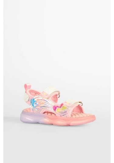 Vicco Can Kız Çocuk Pudra Işıklı Phylon Sandalet Pudra