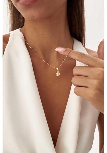 İstiridye İnci ve Tondo Zincir Kolye