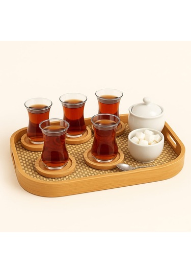 Dekorasyaa Bambu Dikdörtgen Tepsi 40cm X 28cm X 5cm Bambu