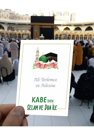 Kabe Den Selam Ve Dua İle Kart 7x10 Cm 36 Adet Karton