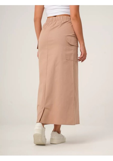 Sulush Pamuklu Maxi Kargo Etek 153321531 Bej