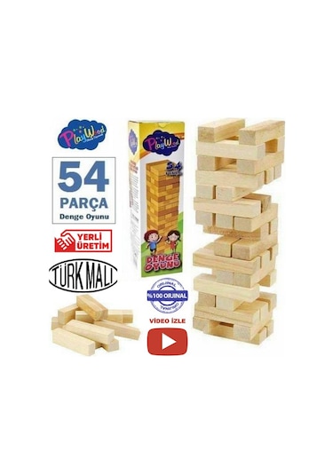 Çocuklar için Eğitici Denge Oyunu Ahşap Jenga