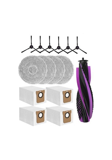 Junzhuodianpu Jonr P20 Pro Robot Süpürge Aksesuar Seti 15 Parça : Ana Fırça, Yan Fırça, Paspas, Toz Torbası A