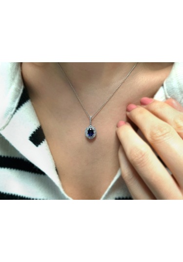 Sirius 0.37 Karat Pırlanta Ve Safir Kolye 0823P0028