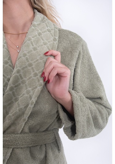 Güvenal Unisex Bornoz Bornoz Erkek Bornoz Kadın Bornoz 2 Yeşil