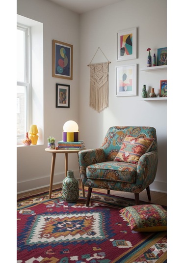 Modern Tasarım Makrome İp Abajur Dekoratif Lamba Masa Lambası Glop Cam Abajur Mor-sarı