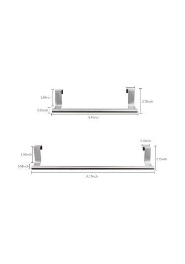 Skycity Stainless Steel Kapı Üstü Bez Tutucu, 23.5cm Uzunluk, Zirve Montaj, 4.5kg Yüke Dayanır, Mutfak/banyo İçin Gümüş