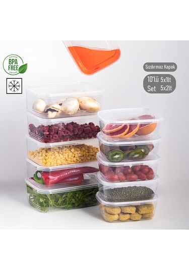 Porsima 4302 10'lu Buzluk Düzenleyici Saklama Kabı 2-1 Lt Şeffaf