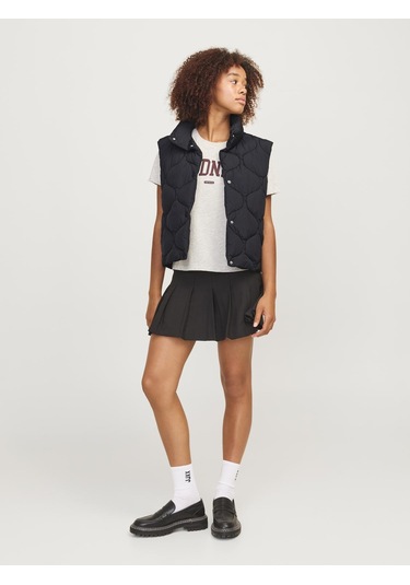 Jack & Jones Kadın Düz Renk Kolsuz Yelek - Sena Black Siyah