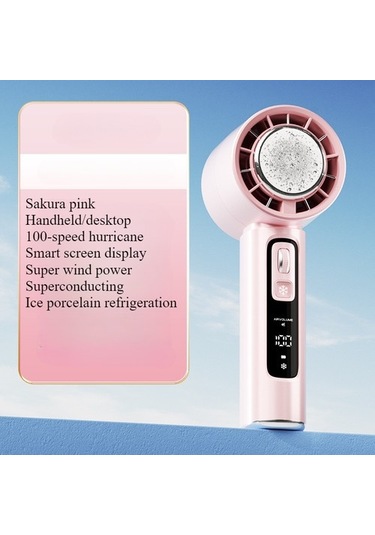 Yarı Iletken Soğutma Buz Kompres Yüksek Hızlı El Fanı Usb Taşınabilir Şarj Edilebilir Açık Küçük Fan 3909 Pembe