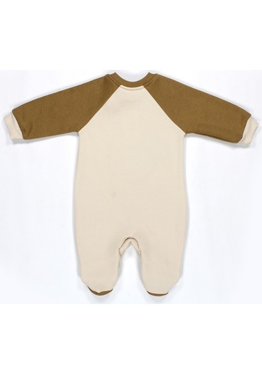 Hardal Reglan Kol 3 İplik Patiksiz Bebek Tulum Hardal