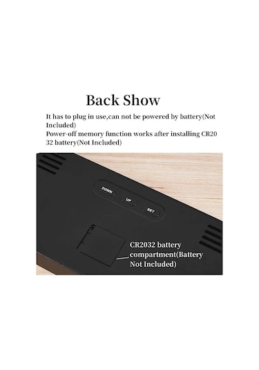 Turuncu 9" Büyük Dijital Sıcaklık Tarih Hafta Zamanlama Geri Sayım Işığa Duyarlı Masa Saati Led Çalar Saat