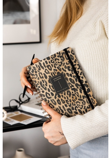 A5 Spiralli Süresiz Planlayıcı Ajanda Leopar - 15x21 Leopar