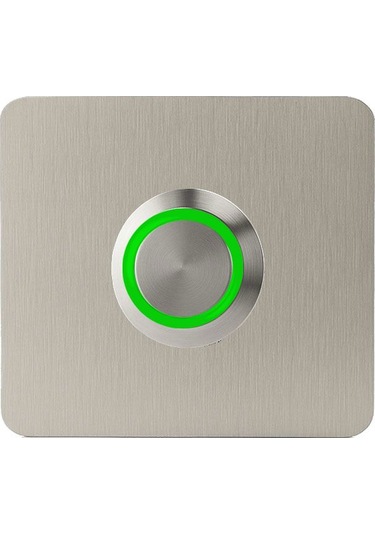 Lockway Z-401y Paslanmaz 304 Kare Zil Butonu 52x52mm Yeşil Led