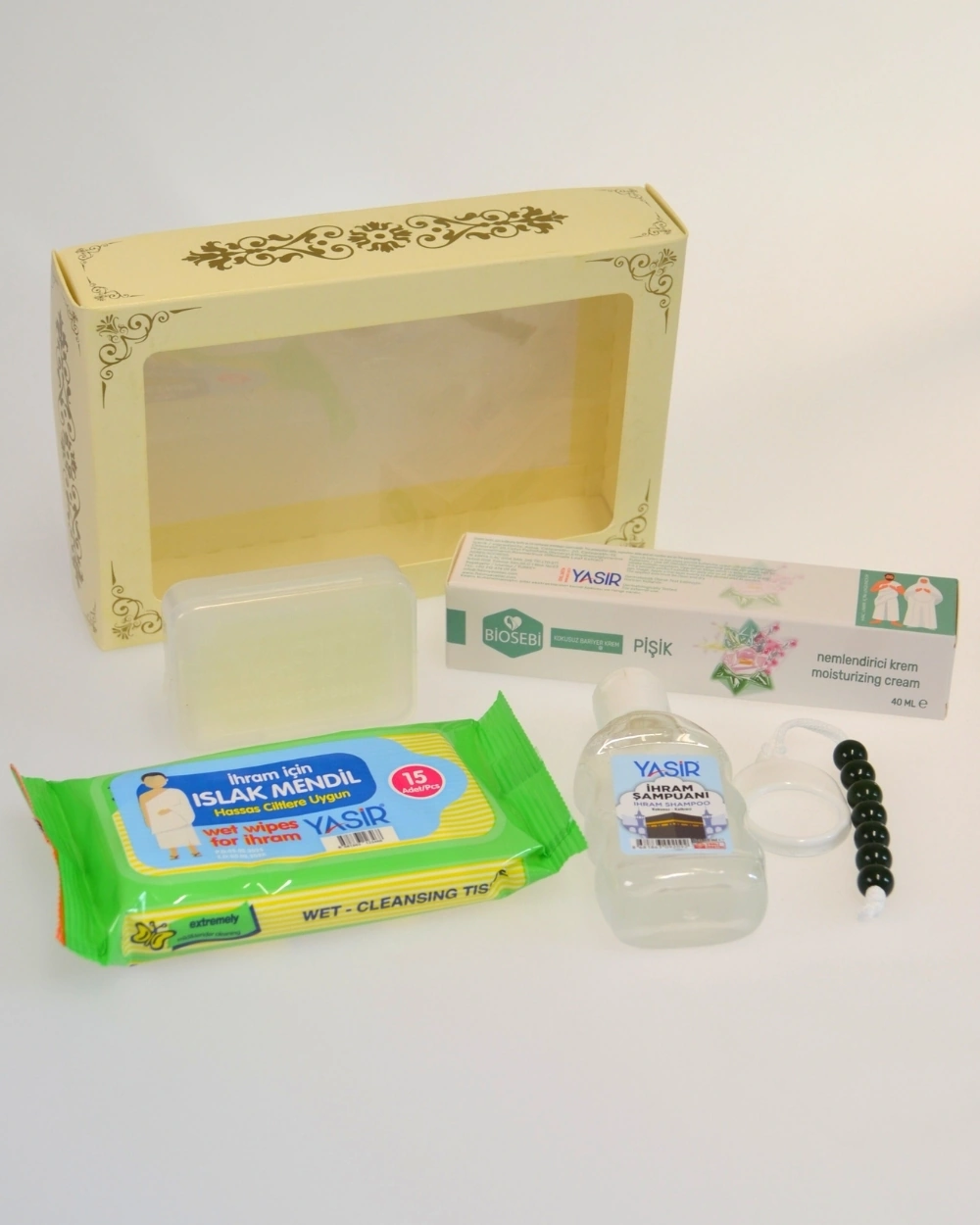 Mini İhram Seti Hac Ve Umre İçin Kokusuz Hediye Seti, Tavaf Tesbihli Özel Kutulu