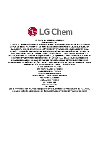 Lg Chem Gold Siyah Beyaz 12 Lt 7 Filtre 14 Aşama Su Arıtma Cihazı