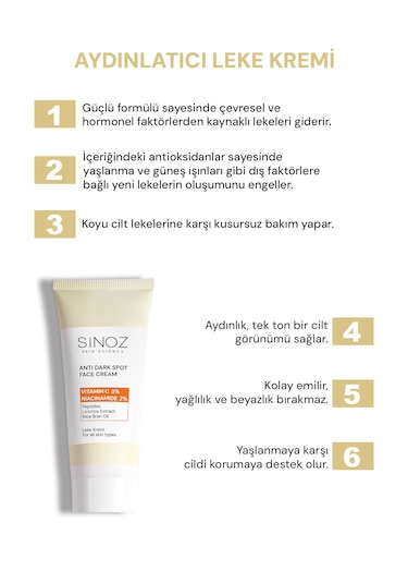 Sinoz %3 C Vitaminli Koyu Ton Eşitleyici Krem 40 ML