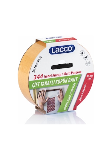Lacco 344 Çift Taraflı Köpük Bant 36 MM x 5 M