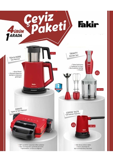 Fakir Rogue Serisi 4'lü Elektronik Çeyiz Seti