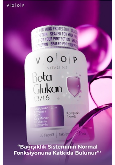 Voop Beta Glukan 1.3-1.6 Kara Mürver Vitamin C Çinko 30 Kapsül