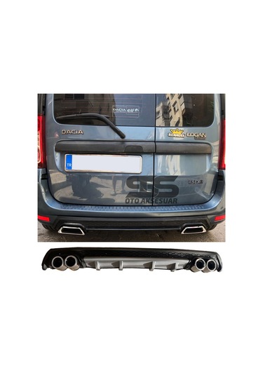 Dacia Logan Difüzör Arka Tampon Eki 4 Egzoz Çıkışlı Gri Lüx Tip