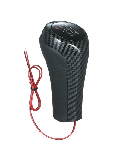 Mufunye Bmw İçin Karbon Fiber Desenli Işıklı 6 Vites Manuel Vites Kolu Başlığı Kırmızı