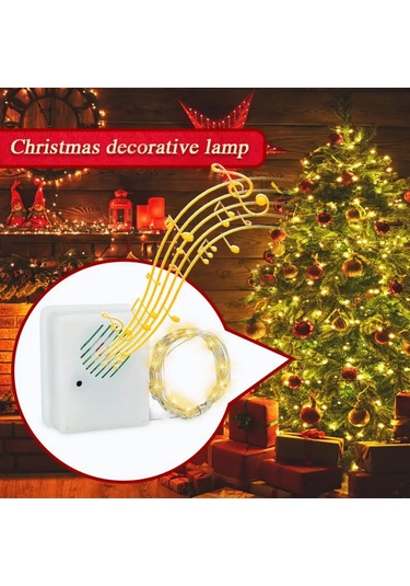 Kendin Yap Noel Ses Sensörü Ve Led Dizisi İle Noel Ağacı Dekoru, Sıcak Beyaz