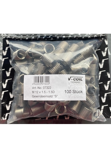 M12X1.5-1.5D Helicoıl Yay V-Coıl Germany 100Adet