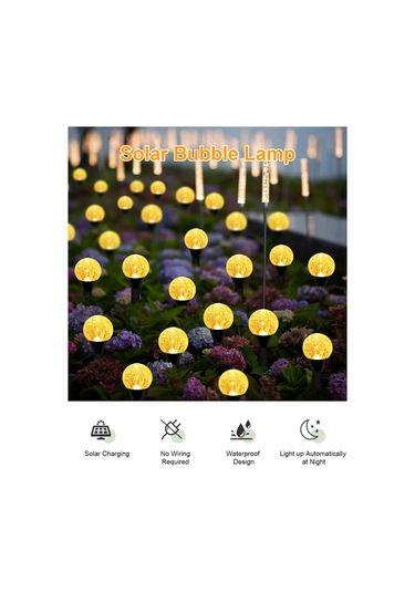 Güneş Kabarcıkları Çim Lambası Dize Seti 30 Işıklar Açık Peyzaj Çok Renkli