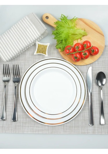 Jolly Seller Altın Kenarlı Tek Kullanımlık Kutlama Tabakları 436078247 100 adet