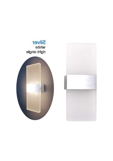 Ulzyvf Modern Led Duvar Aydınlatma: 6w Akrilik & Alüminyum, Yatak Odası/koridor İçin 111 Karakter Gümüş Gümüş