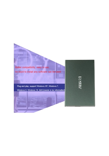 Taşınabilir Harici Sabit Disk Usb 3.0 Hdd Harici Hd Sabit Disk Pc/mac İçin Gümüş 160g