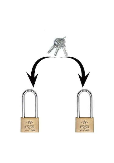 Yuma Pirinç Asma Kilit Uzun Kanca Birbirini Açar 40 Mm-775 5