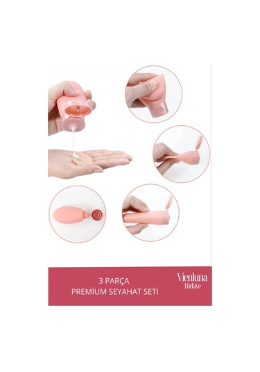 Premium Ürün Özel Çantalı Taşınabilir Tatil Seyahat Plaj Deniz Makyaj Krem Sprey Banyo Seti 3 Parça