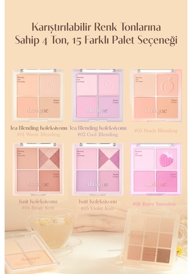 Dasique Karıştırılabilir Renklere Sahip 4lü Allık Paleti Blending Mood Cheek 01 Warm Blending 01 Warm Blending