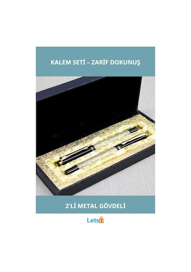 Metal Gövde Şık Tükenmez Ve Dolma Kalem Seti Çok Renkli