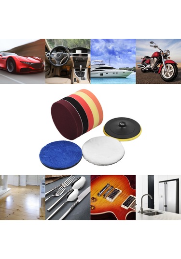 Lemestar 7 Parçalı Araç Cila Ve Temizlik Seti - Kendinden Yapışkanlı Yün Ped Ve Fırça İle Pratik Bakım Çözümü