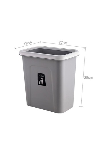 Sones Mutfak Kare Sınıflandırılmış Duvara Monteli Asılı Plastik Sıhhi Çöp Kutusu, Stil: İtmeli Tip Kapak Gri