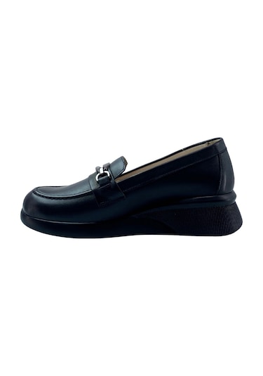 Albini 2630z707 Hakiki Deri Kadın Loafer Ayakkabı Siyah