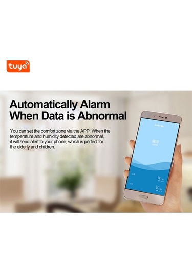 Didadodo Zigbee Akıllı Sıcaklık-nem Sensörü - Uzaktan Yönetimli Uyarı, Uzun Pil Ömrü Beyaz Beyaz