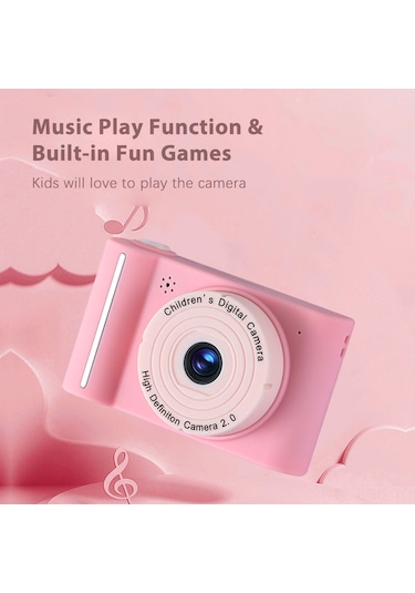 Springsun Kız Çocukları İçin Pembe Dijital Fotoğraf Makinesi - 20mp Çift Kamerayla 1080p Video Kaydı, 2.0" Ips Ekran Ve Oyun Özelliği Dahili Li-pil