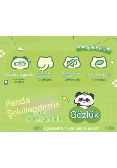 Aurora Panda El Tipi Asılıboyun Fan Usb Şarjı 1