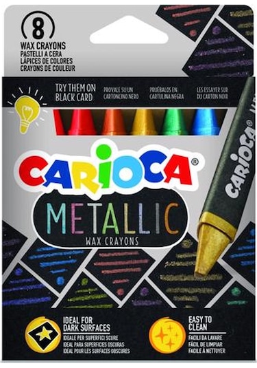 Carioca Metallic Maxi Yıkanabilir Pastel Boya 8'li