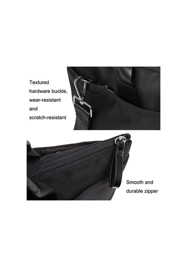 Novahub Çift Fonksiyonlu Evrak Çantası Omuz Çantası, Büyük Kapasiteli Bilgisayar Çantası, Haki/siyah Siyah