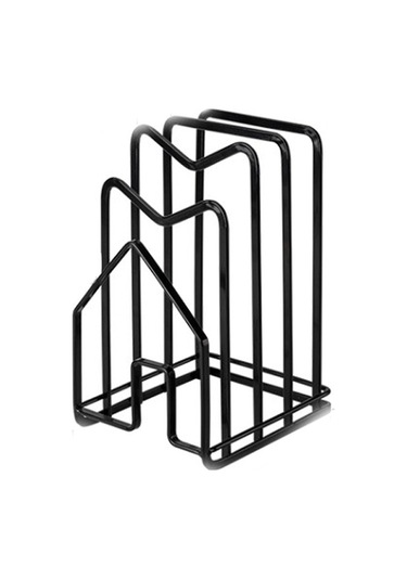 Vurma Tencere Kapağı Rafı Ev Tezgahı Doğrama Tahtası Rafı Kesme Tahtası Yerleştirme Rafı Spatula Rafı Mutfak Siyah Siyah