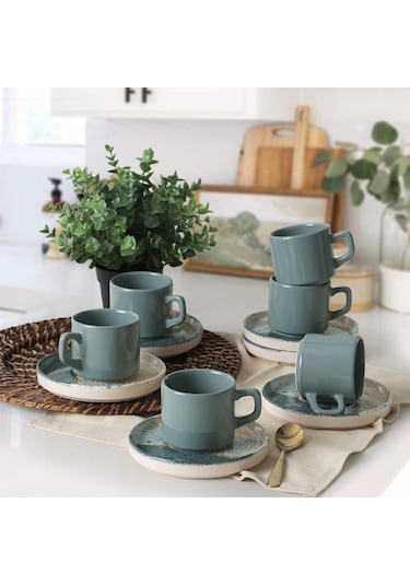 Keramika Colored Çay Takımı 12 Parça 6 Kişilik 19781