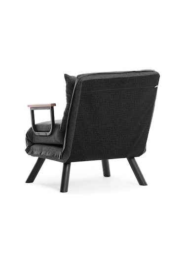 Pafu Sando Tekli Katlanır Yataklı Koltuk Keten Koyu Gri Koyu Gri